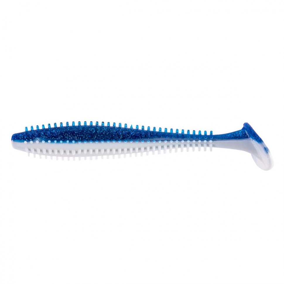 Виброхвост Helios Shaggy 5,12"/13 см, цвет Blue Sparkles & White 5 шт HS-18-026 , 